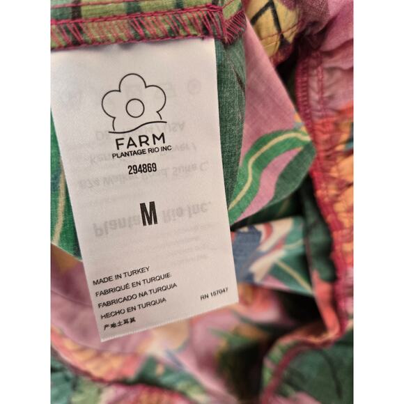 FARM Rio Painted Toucans Tiered Midi Colorful Dress Size Medium Vacation - Picture 5 of 10